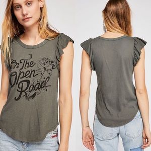 Free People On The Open Road Tee in Sage